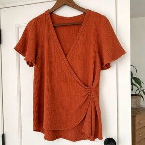 Blue Wrap Blouse